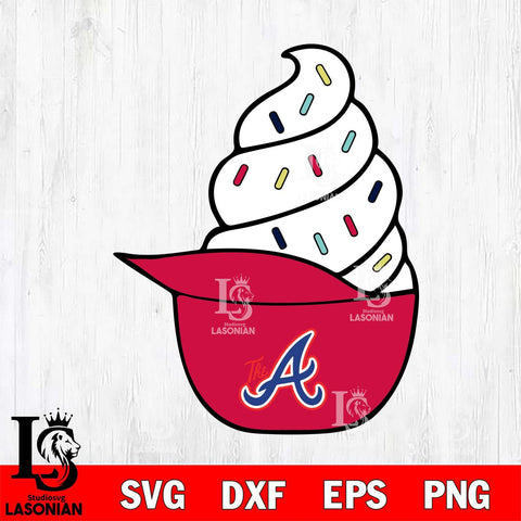 Atlanta Braves Ice Cream Hat Svg Eps Dxf Png File, Digital Download, Instant Download