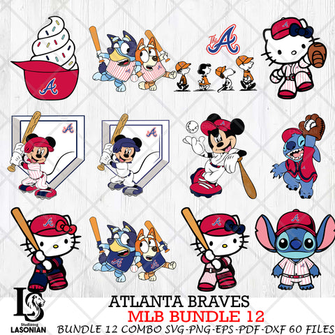 Atlanta Braves MLB Bundle 12 Svg Eps Dxf Png File, Digital Download, Instant Download