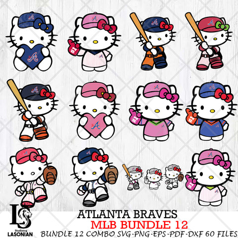 Atlanta Braves MLB Bundle 12 Svg Eps Dxf Png File, Digital Download, Instant Download