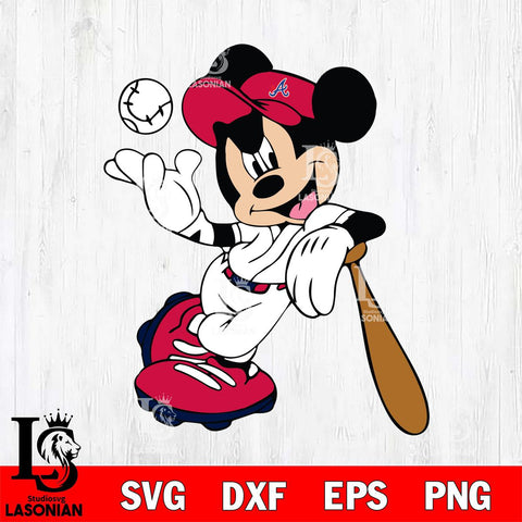 Atlanta Braves Mickey Svg Eps Dxf Png File, Digital Download, Instant Download