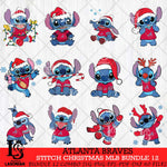 Atlanta Braves Stitch Christmas MLB Bundle 12 SVG DXF EPS PNG file, Cut file cricut, Instant Download