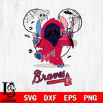 Atlanta Braves Stitch Ghost Face Halloween 2 Svg Eps Dxf Png File, Digital Download, Instant Download