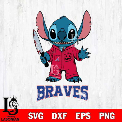 Atlanta Braves Stitch Horror 2 Svg Eps Dxf Png File, MLB svg, Digital Download, Instant Download