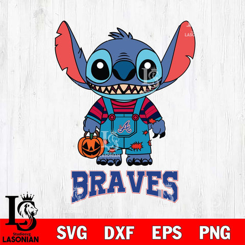 Atlanta Braves Stitch Horror Halloween Svg Eps Dxf Png File, MLB svg, Digital Download, Instant Download