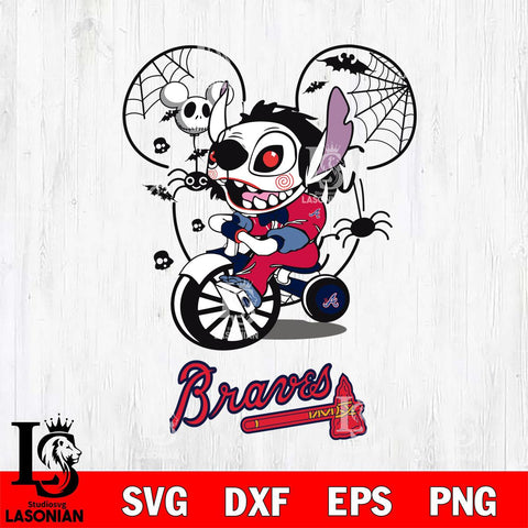 Atlanta Braves Stitch Jigsaws Halloween Svg Eps Dxf Png File, Digital Download, Instant Download