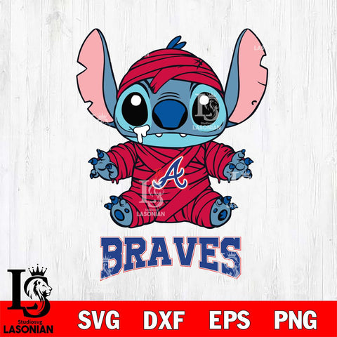 Atlanta Braves Stitch Mummy Svg Eps Dxf Png File, MLB svg, Digital Download, Instant Download