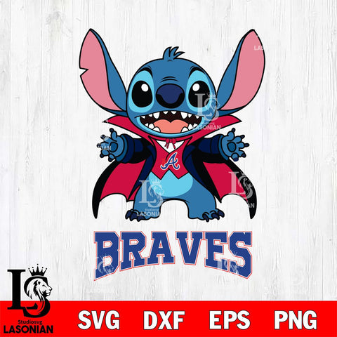 Atlanta Braves Stitch Vampire halloween Svg Eps Dxf Png File, MLB svg, Digital Download, Instant Download