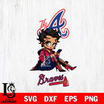 Atlanta Braves Style Black Fan Girl Betty Boop