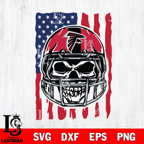 Atlanta Falcons American Skull Helmet Svg Eps Dxf Png File, Digital Download, Instant Download