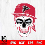 Atlanta Falcons Badass Hat Skull SVG