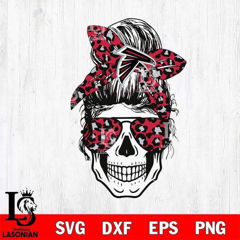 Atlanta Falcons Badass Women Skull SVG