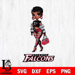 Atlanta Falcons Beautiful Black Fan Girl Svg Eps Dxf Png File, Digital Download, Instant Download