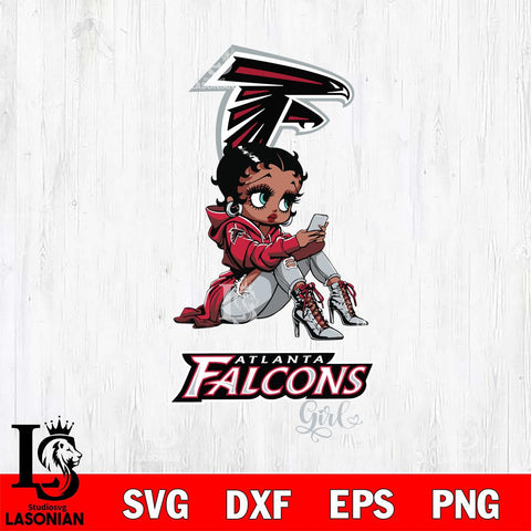 Atlanta Falcons Beauty Black Fan Girl Football Svg Eps Dxf Png File, Digital Download, Instant Download