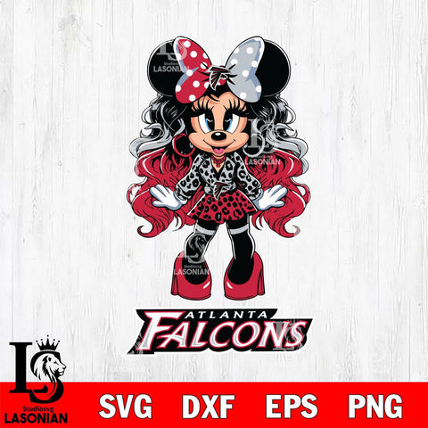 Atlanta Falcons Beauty Minnie Mouse Svg Eps Dxf Png File, Digital Download, Instant Download