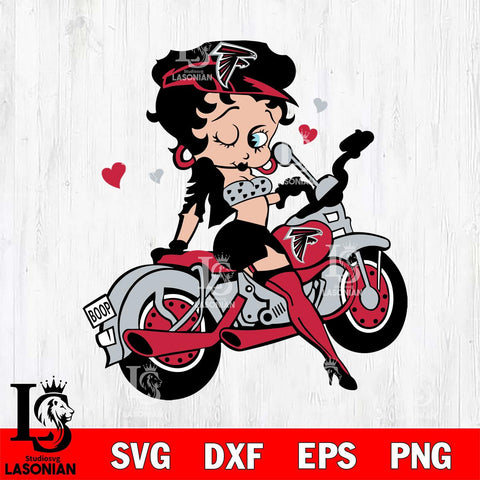 Atlanta Falcons Betty Boop And Badass Motor Svg Eps Dxf Png File, Digital Download, Instant Download