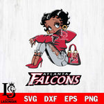 Atlanta Falcons Betty Boop Black Fan Girl Svg Eps Dxf Png File, Digital Download, Instant Download