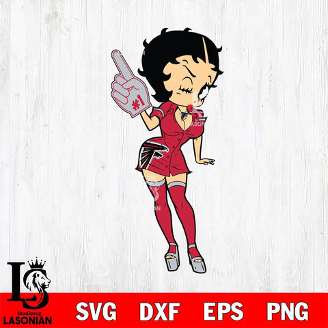 Atlanta Falcons Betty Boop Cheering Svg Eps Dxf Png File, Digital Download, Instant Download