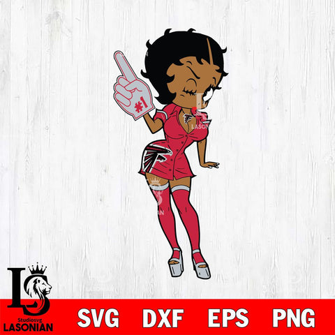 Atlanta Falcons Betty Boop Cheering SVG Svg Eps Dxf Png File, Digital Download, Instant Download