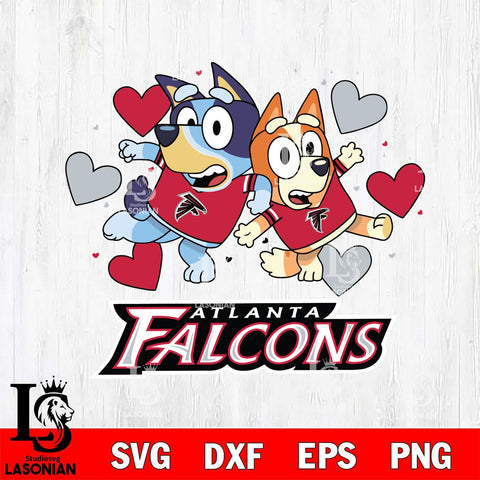 Atlanta Falcons Bluey & Bingo 10 Svg Eps Dxf Png File, NFL svg, Digital Download, Instant Download