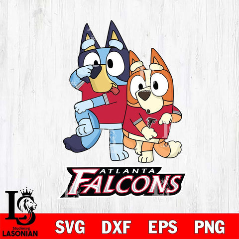 Atlanta Falcons Bluey & Bingo Svg Eps Dxf Png File, NFL svg, Digital Download, Instant Download