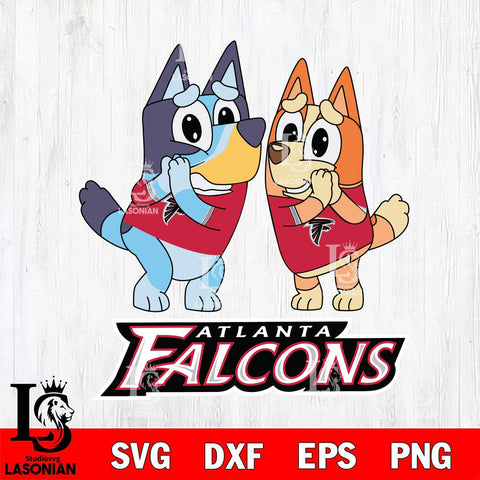 Atlanta Falcons Bluey & Bingo 5 Svg Eps Dxf Png File, NFL svg, Digital Download, Instant Download