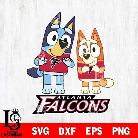 Atlanta Falcons Bluey & Bingo 6 Svg Eps Dxf Png File, NFL svg, Digital Download, Instant Download