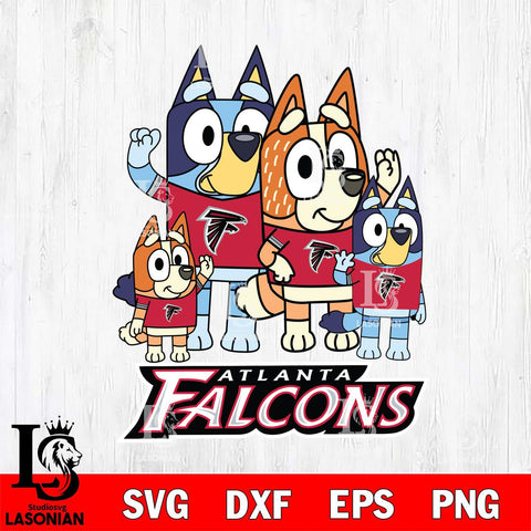 Atlanta Falcons Bluey & Bingo 7 Svg Eps Dxf Png File, NFL svg, Digital Download, Instant Download