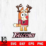 Atlanta Falcons Bluey Chilli Christmas Deer Svg Eps Dxf Png File, Digital Download