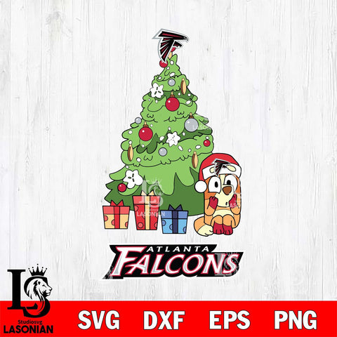 Atlanta Falcons Bluey Chilli Christmas Tree Svg Eps Dxf Png File, Digital Download