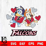 Atlanta Falcons Bluey Chilli Heart NFL Svg Eps Dxf Png File, Digital Download, Instant Download