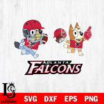 Atlanta Falcons Bluey Chilli NFL 2 Svg Eps Dxf Png File, Digital Download, Instant Download