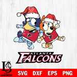 Atlanta Falcons Bluey Christmas Holiday Svg Eps Dxf Png File, Digital Download