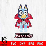 Atlanta Falcons Bluey Dracula Halloween Svg Eps Dxf Png File, Digital Download, Instant Download