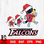 Atlanta Falcons Bluey Family Christmas Svg Eps Dxf Png File, Digital Download