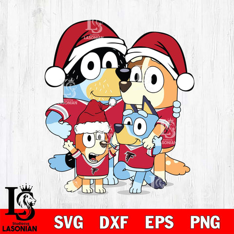 Atlanta Falcons Bluey Family Christmas Svg Eps Dxf Png File, Digital Download, Instant Download