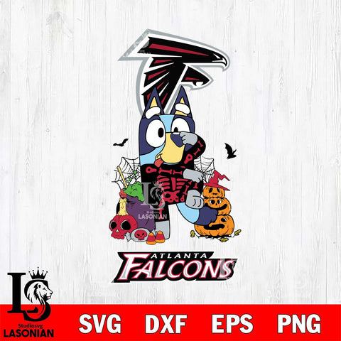 Atlanta Falcons Bluey Halloween NFL 2 Svg Eps Dxf Png File, Digital Download, Instant Download