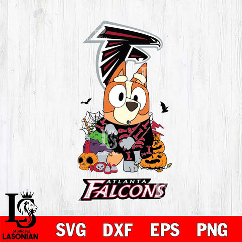 Atlanta Falcons Bluey Halloween NFL Svg Eps Dxf Png File, Digital Download, Instant Download