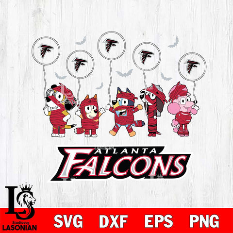 Atlanta Falcons Bluey Halloween Spooky Svg Eps Dxf Png File, Digital Download, Instant Download