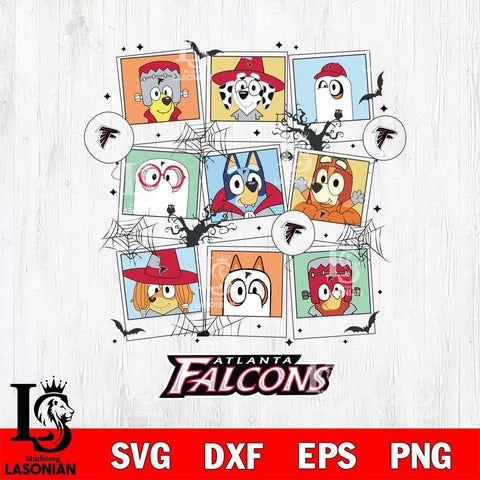 Atlanta Falcons Bluey Halloween Sport Svg Eps Dxf Png File, Digital Download, Instant Download