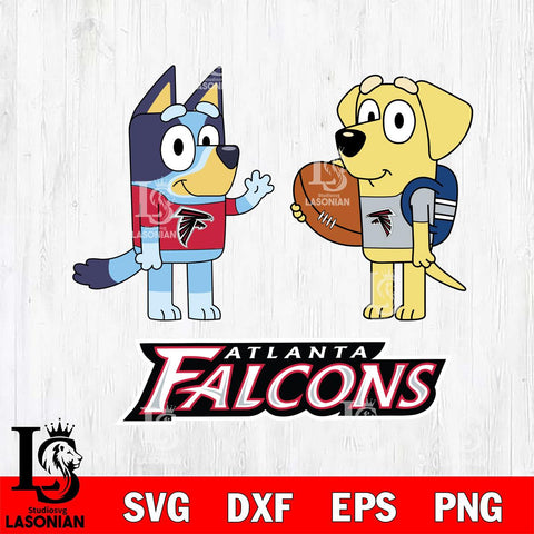 Atlanta Falcons Bluey Lucky Svg Eps Dxf Png File, Digital Download, Instant Download