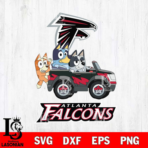 Atlanta Falcons Bluey friends car Svg Eps Dxf Png File, Digital Download, Instant Download