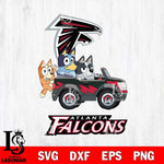 Atlanta Falcons Bluey friends car Svg Eps Dxf Png File, NFL svg, Digital Download, Instant Download