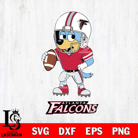 Atlanta Falcons Bluey rugby Svg Eps Dxf Png File, Digital Download ,Instant Download, Cricut File