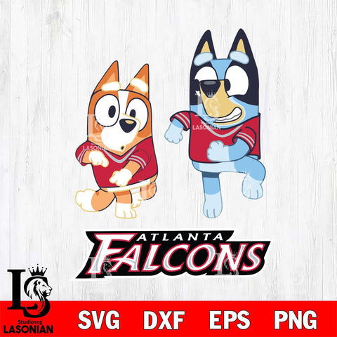 Atlanta Falcons Bluey with Chilli Dance Svg Eps Dxf Png File, Digital Download, Instant Download