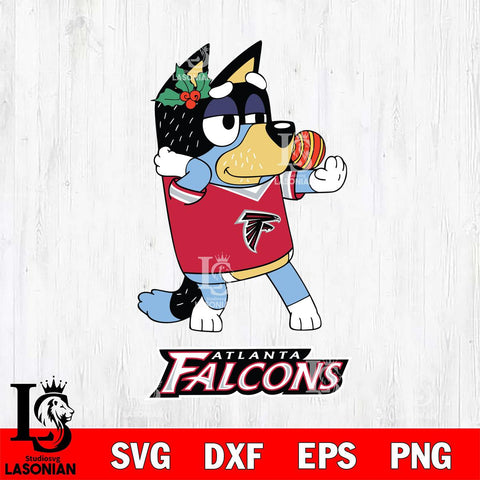 Atlanta Falcons Christmas Bluey Bandit Heeler Svg Eps Dxf Png File,Cut Svg Files, Digital File, Sublimation