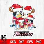 Atlanta Falcons Christmas Bluey Santa Family Svg Eps Dxf Png File,Cut Svg Files, Digital File, Sublimation