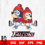 Atlanta Falcons Christmas Bluey & Bingo Sit Svg Eps Dxf Png File,Cut Svg Files, Digital File, Sublimation