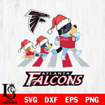 Atlanta Falcons Christmas Family Bluey Walking Svg Eps Dxf Png File,Cut Svg Files, Digital File, Sublimation