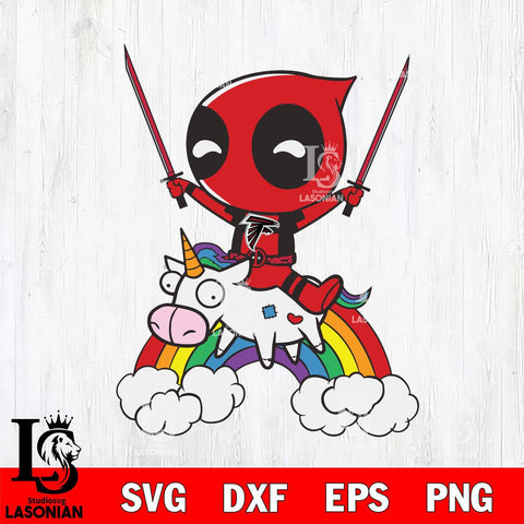 Atlanta Falcons Cute Deadpool Rainbow Svg Eps Dxf Png File, Digital Download, Instant Download