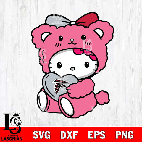 Atlanta Falcons Cute Hello Kitty 3 Svg Eps Dxf Png File, Digital Download, Instant Download